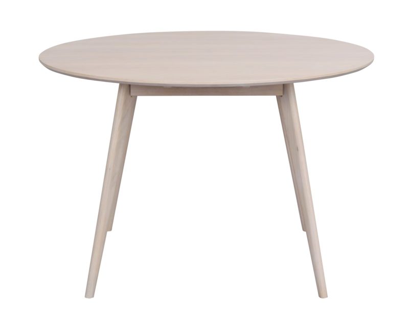Yumi ruokapöytä ø 115 cm, valkopesty tammi