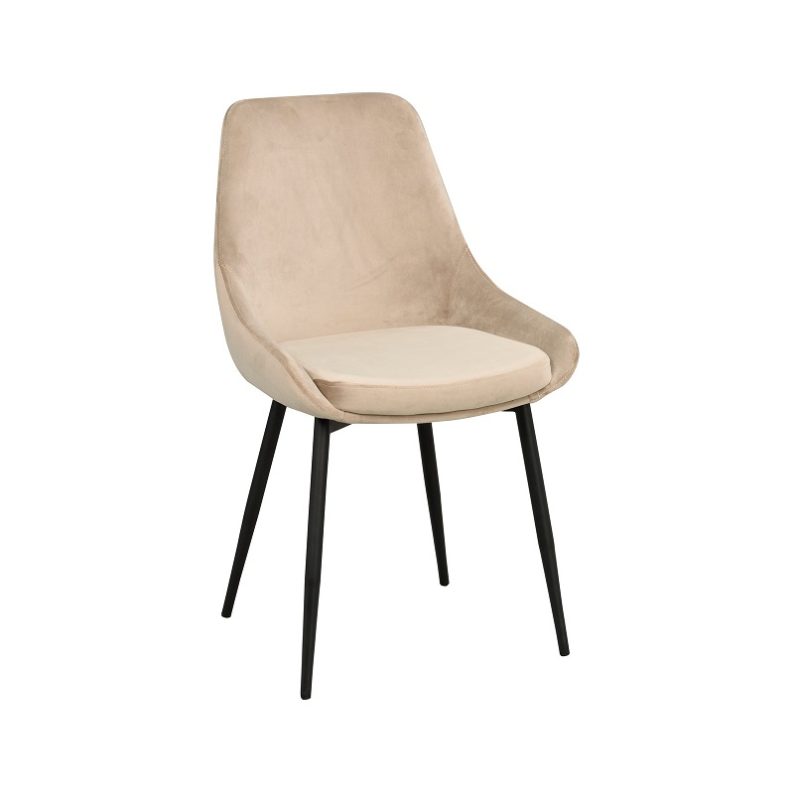 Sierra tuoli, musta/beige samettikangas
