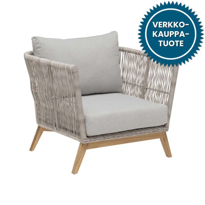 Himmelsnäs nojatuoli matala, beige/tiikki