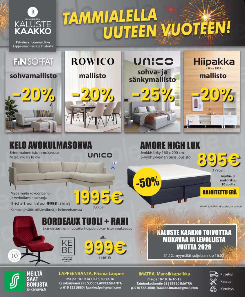 Tammialella uuteen vuoteen