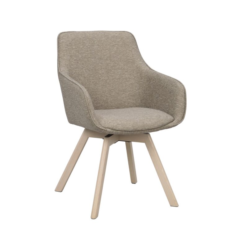 Alison käsinojatuoli tumma beige/valkopesty