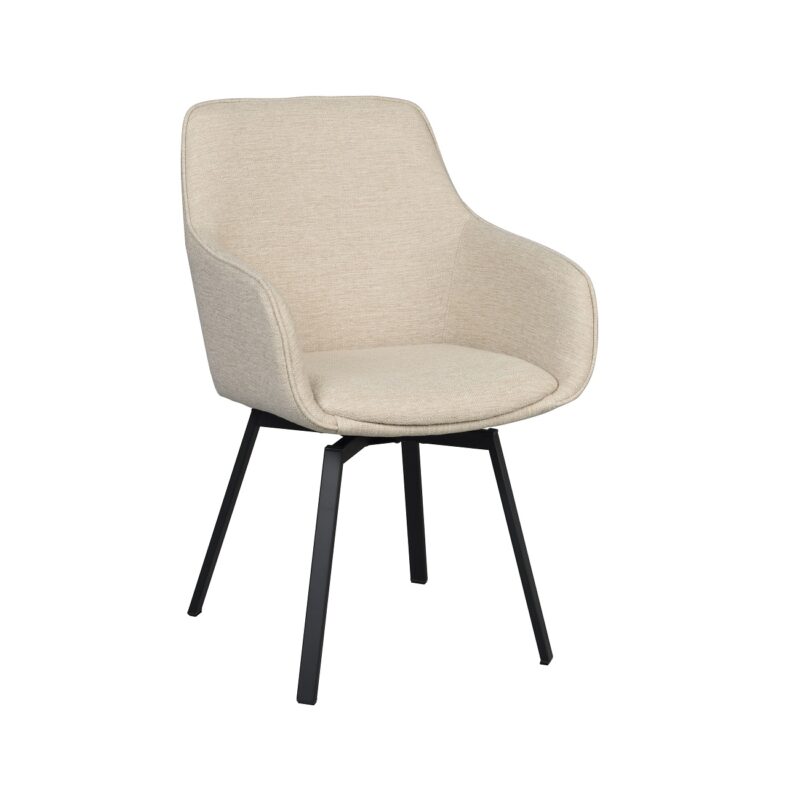 Alison käsinojatuoli vaalea beige/musta