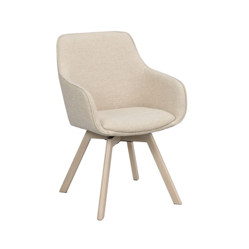 Alison käsinojatuoli vaalea beige/valkopesty