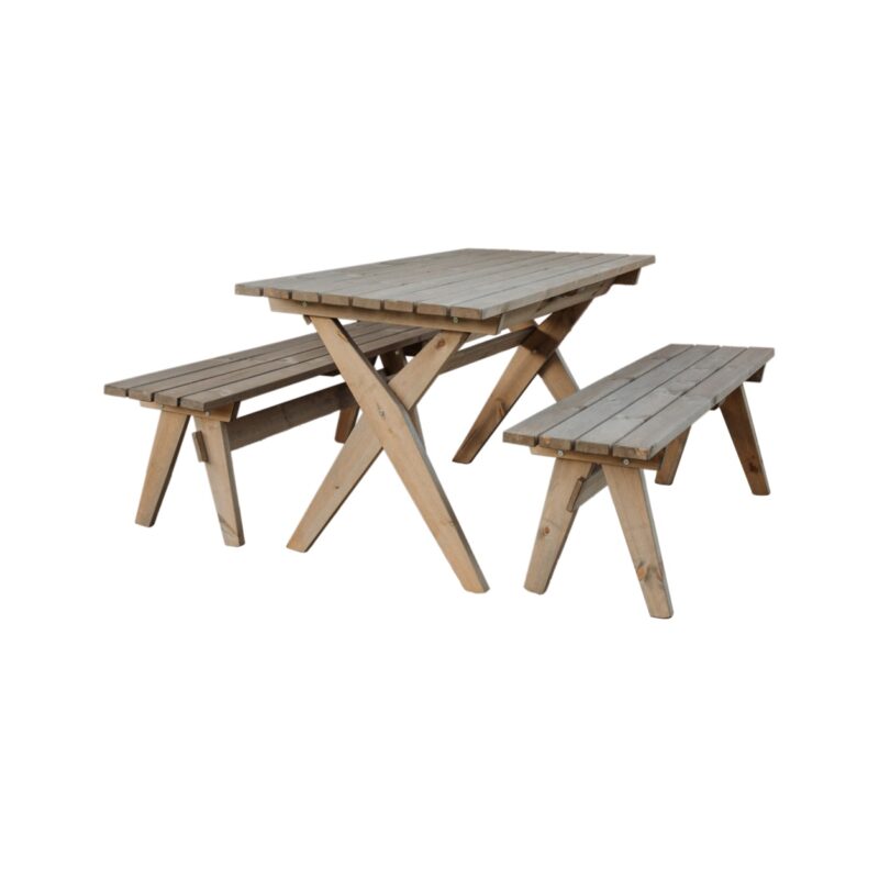 EcoFurn Granny puutarhasetti, mänty harmaa öljytty