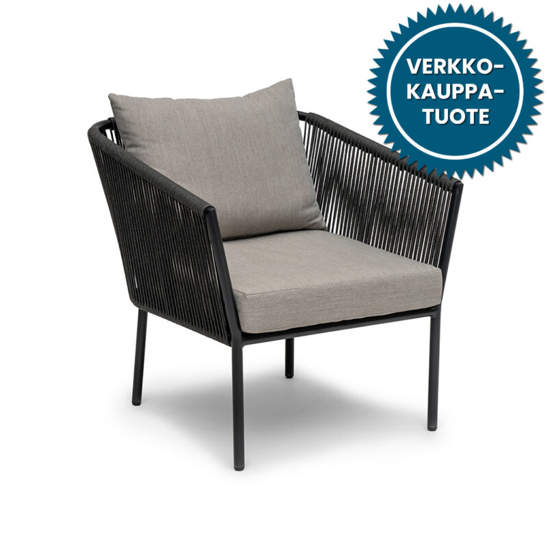 Lersund nojatuoli, harmaa/musta